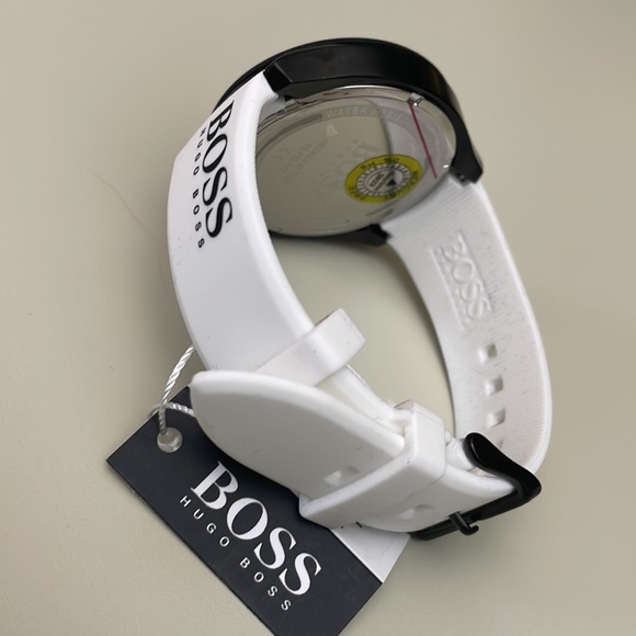 Hugo BOSS Men's Chronograph Velocity White Silicone Strap Watch 45mm - Picture 3 of 3